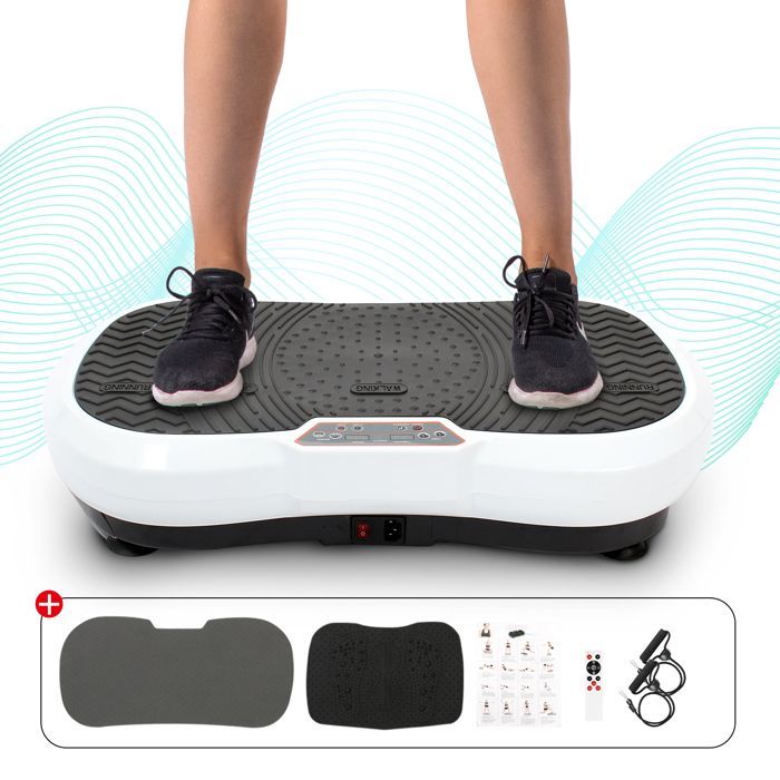 Plataforma vibratoria y oscilante Sotech - Blanca - 180 niveles - Control remoto - 69 x 39 x 13 cm
