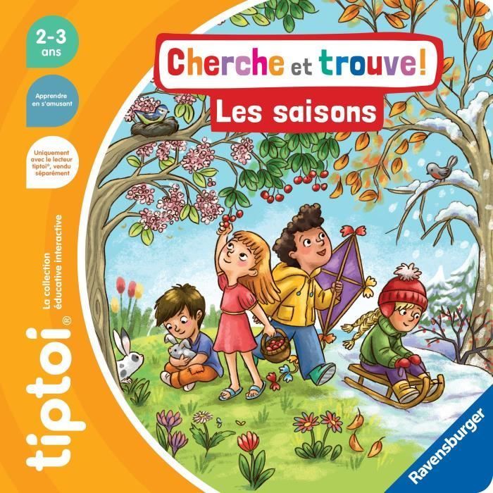 Ravensburger-tiptoi®-Libro interactivo: Busca y encuentra las estaciones-Juego educativo electrónico, sin pantallas-Para mayores de 2 años-13099009