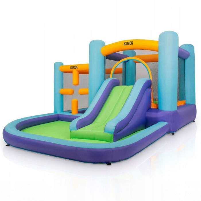 KINDI inflatable children's play area: water castle with slide and obstacle course