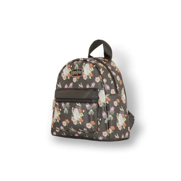 Mochila pequeña de Harry Potter con la flor de Hedwig - Negra