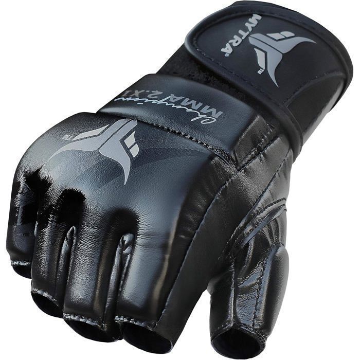 Gants MMA Enfant - Mytra Fusion - Noir - Protection Renforcée - Cuir Synthétique -