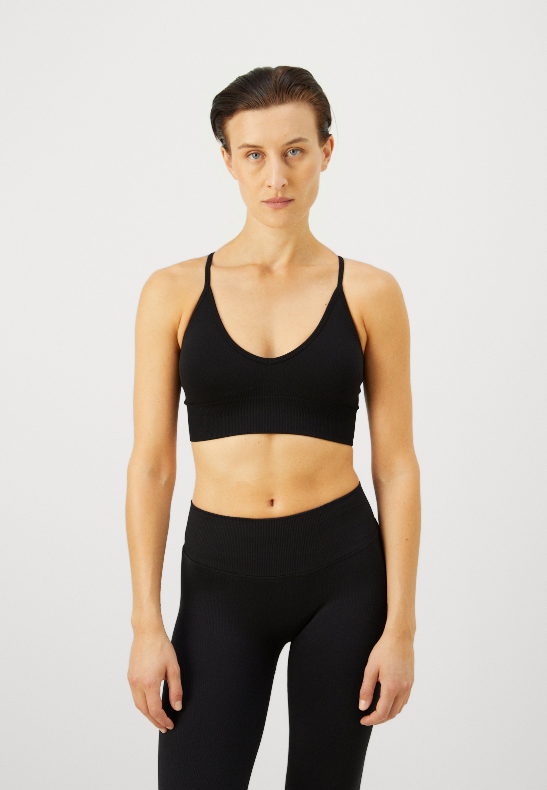 Soutien-gorge à bretelles sans coutures renforcé - Soutien-gorge de sport à maintien léger - Noir