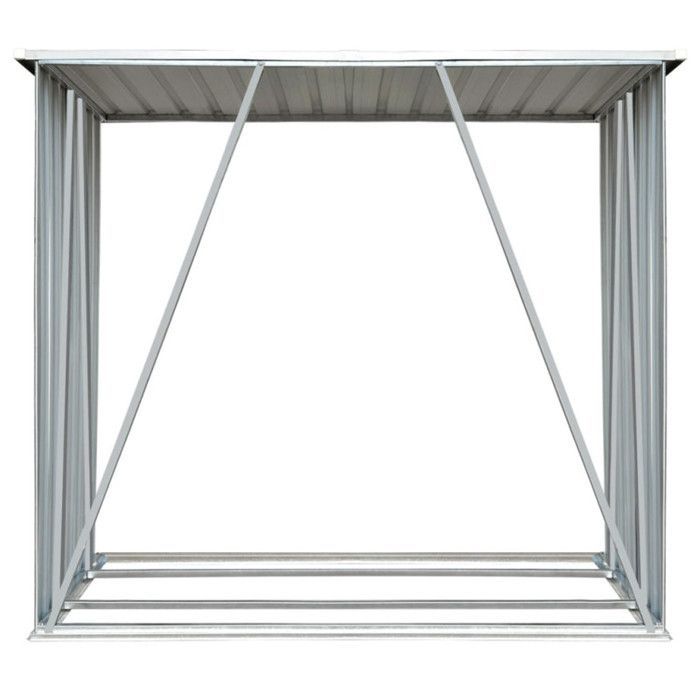 Abri de stockage à bois en acier galvanisé 163x83x154cm - VIDAXL