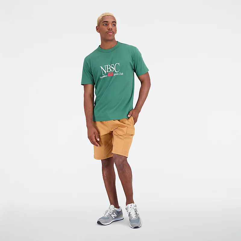 Heren katoenen sportshirt - Team Forest Green