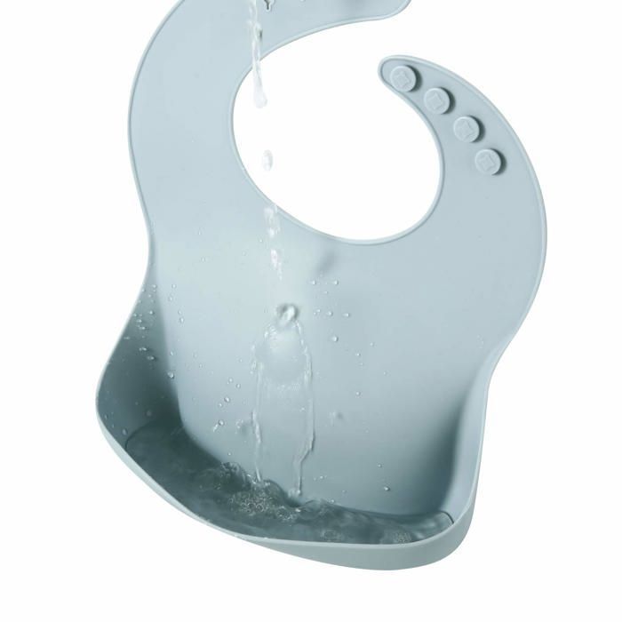 Lot de 3 bavoirs épais en silicone pour bébés et tout-petits (10 à 72mois)-Bavoirs imperméables et réglables avec large poche-Doux