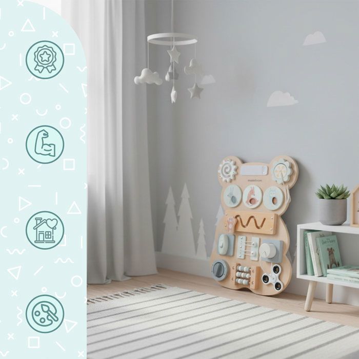 Table Multi-Jeux- Table sensorielle Montessori en bois - MAMABRUM - Mamabrum - Forme d'ours - Motricité fine