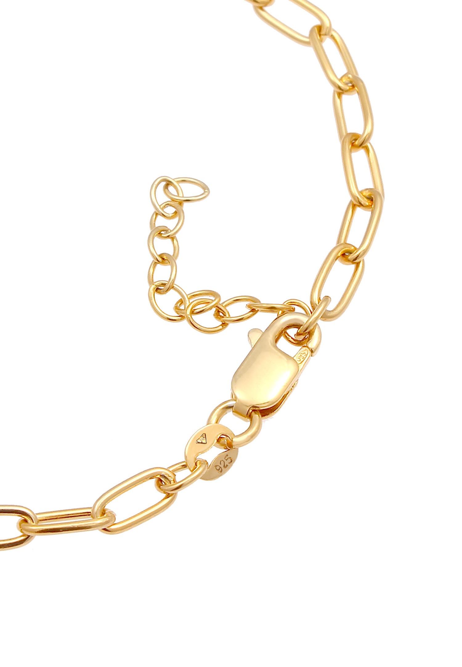 Elli Chaîne maille coeur pour femme tendance ovale en argent sterling 925