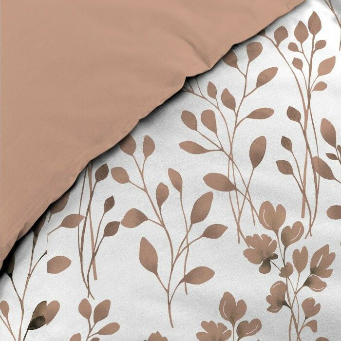 Funda nórdica MAIWEN 200x200 100% algodón 57 hilos Mocha + 2 fundas de almohada 63x63