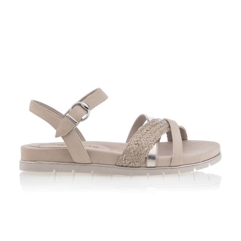 Beige sandaler / skor med öppen tå för kvinnor