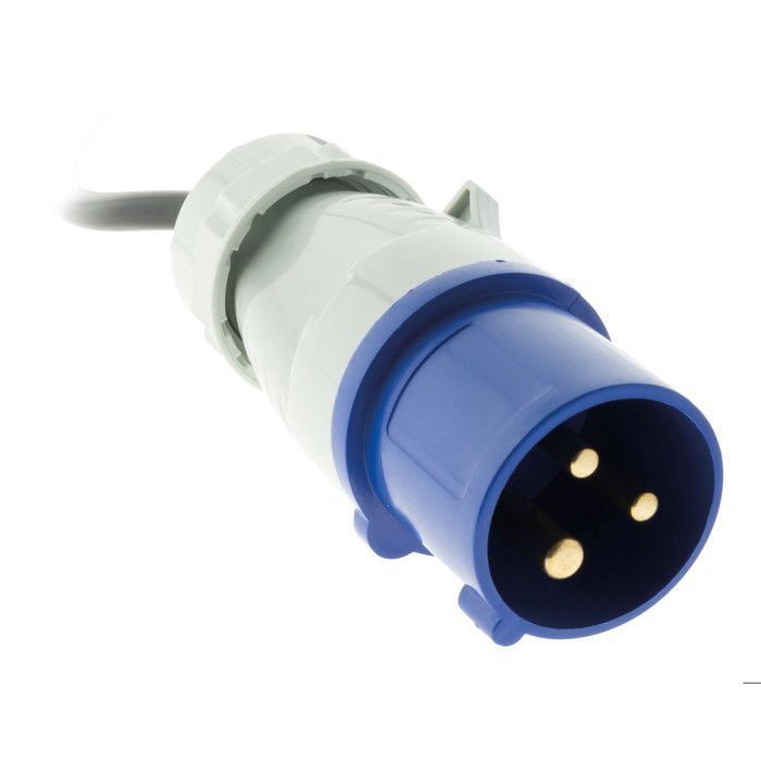 Adaptador hembra 16A 2P+E a macho CEE17 - Azul - Zenitech