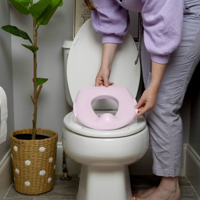 INGENUITY minitoilet voor meisjes met ingebouwde toiletbrilverkleiner en muzikale spoelfunctie.