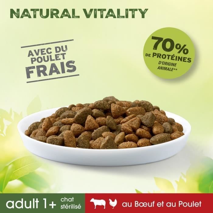 PERFECT FIT Natural Vitality Beef and Chicken Kibble for Adult Cats 6x1kg