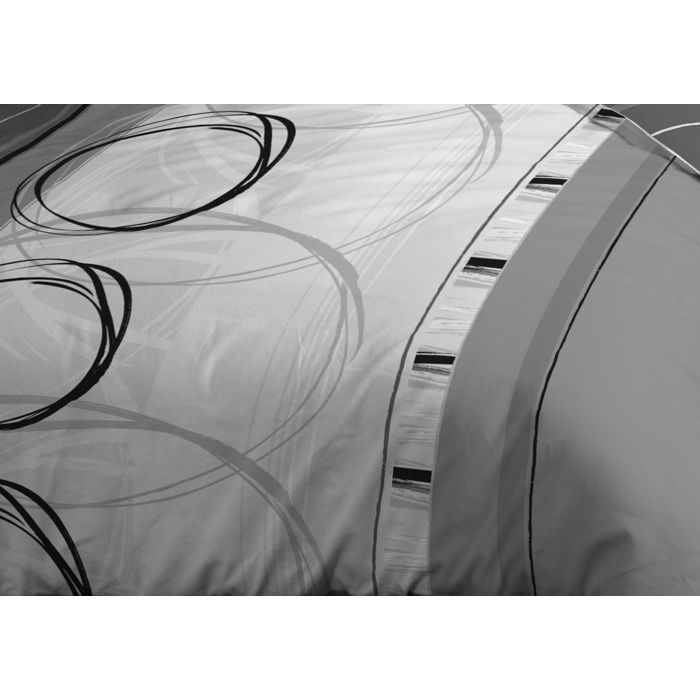 Housse de couette 240x260 microfibre + 2 taies 63x63 Roue-libre gris - Le Linge de Jules