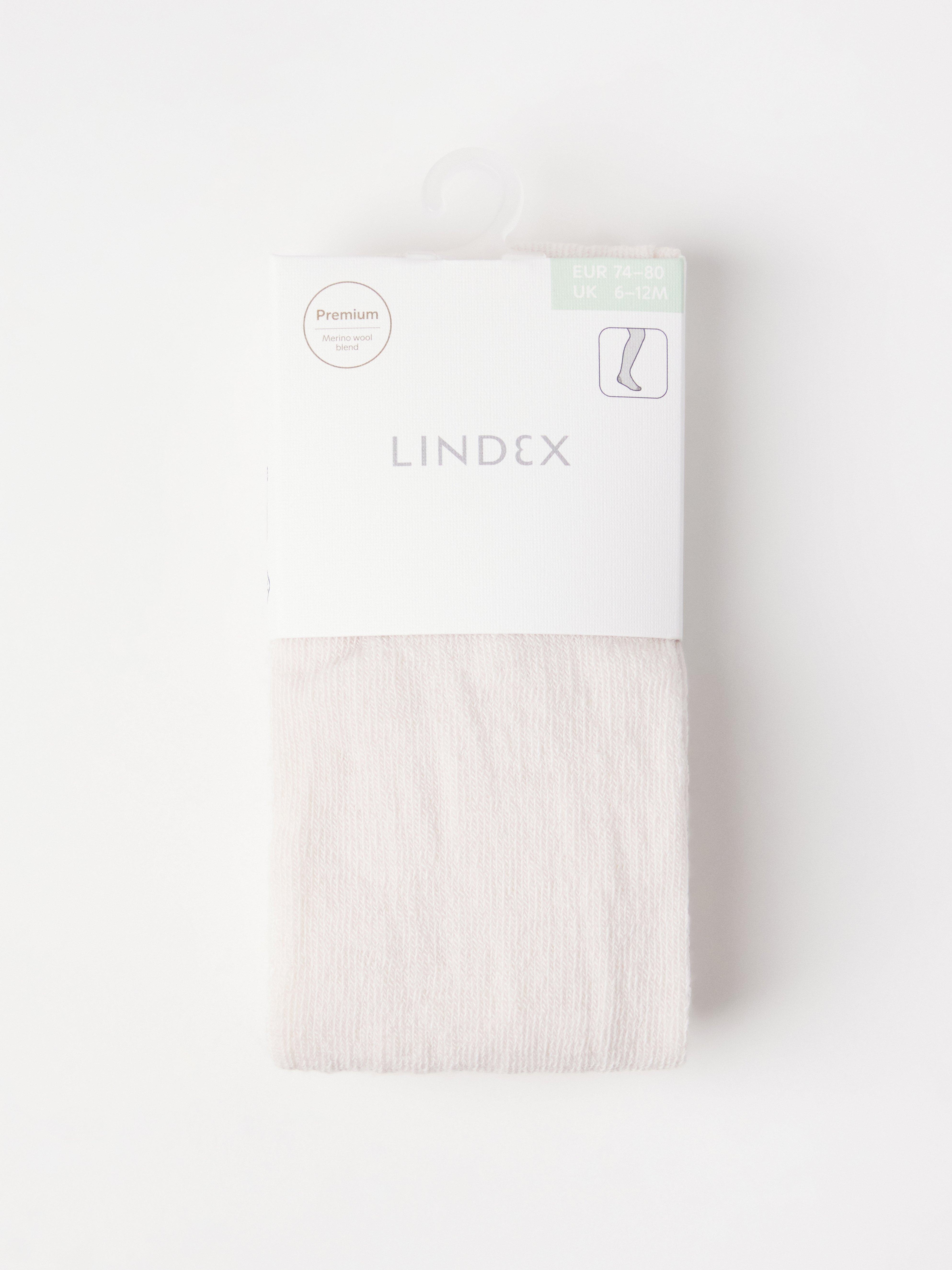 Meia-calça em mistura de lã merino bege claro