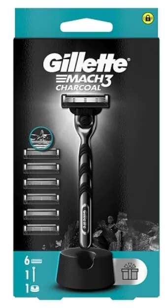 Gillette Mach3 Charcoal Maszynka do golenia + wkłady 6 szt.