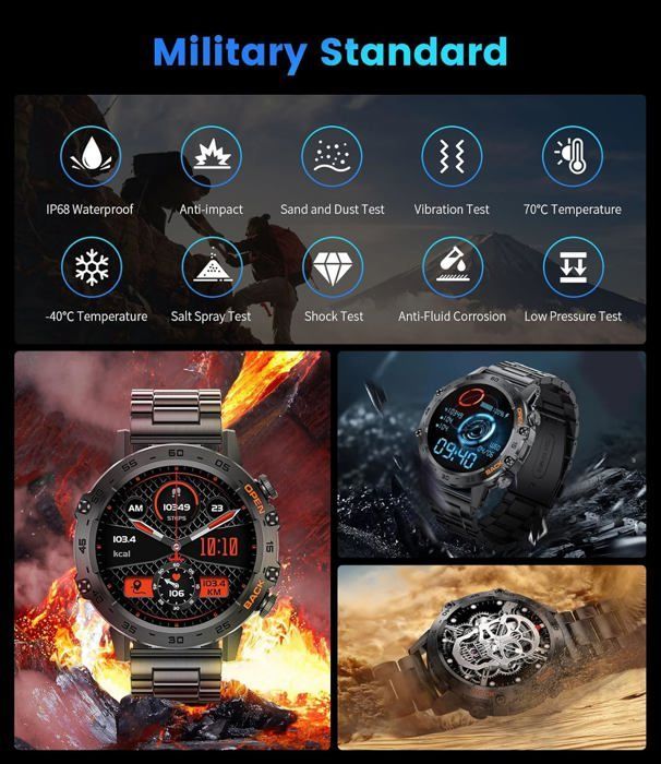 Men's Smartwatch with Bluetooth Calling, Wireless Charging, 1.39