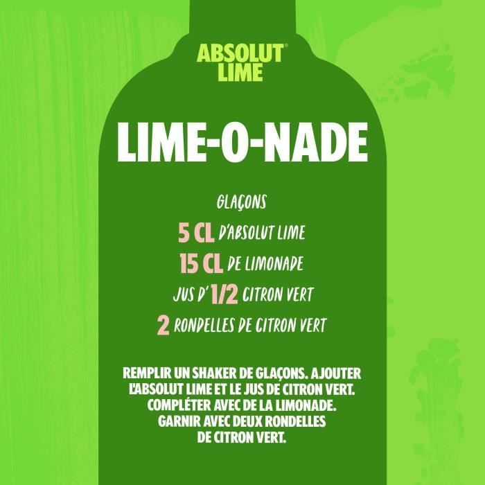 Absolut - Lime - Flavored Vodka - 40.0% ABV - 70cl