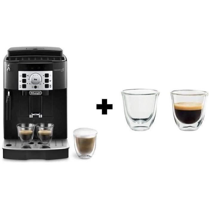 Machine expresso automatique avec broyeur - DELONGHI - MAGNIFICA S ECAM22.140.B - Noir + Set 2 tasses Expresso