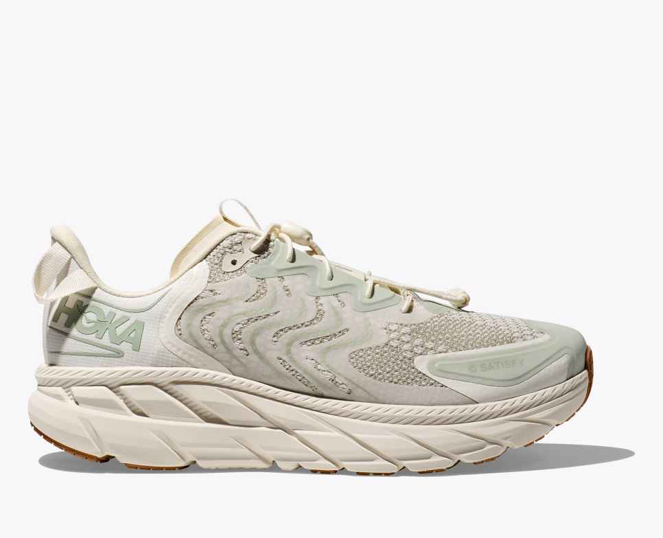 HOKA Clifton LS Satisfy Running Teinte Céladon / Blanc Murmure