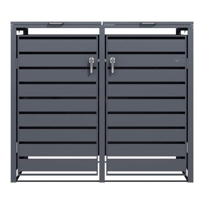 Bin enclosure - AXI - Lucas - Metal - Anthracite - 2 containers up to 240L