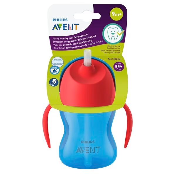 „Philips Avent“ 9+ mėnesių puodelis su šiaudeliu, 200 ml