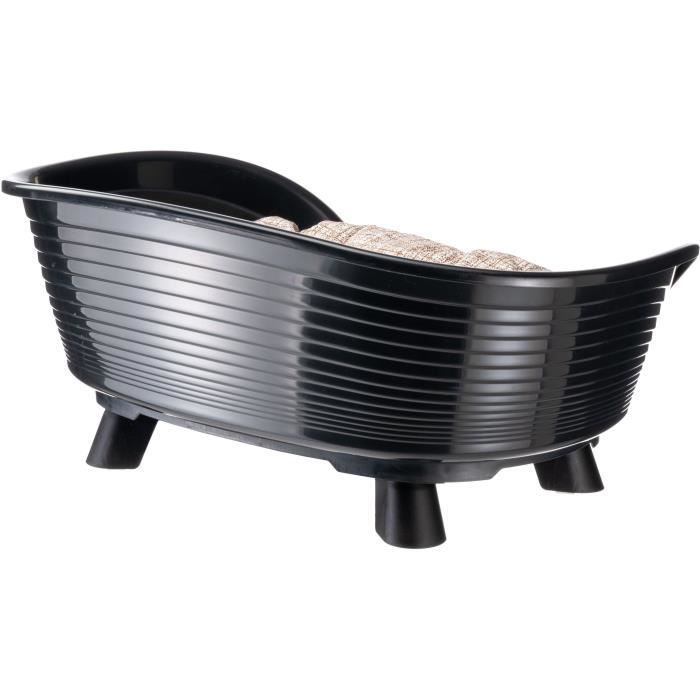Black relaxation cushion basket - Size M - 64 x 48 x 25 cm - FERPLAST