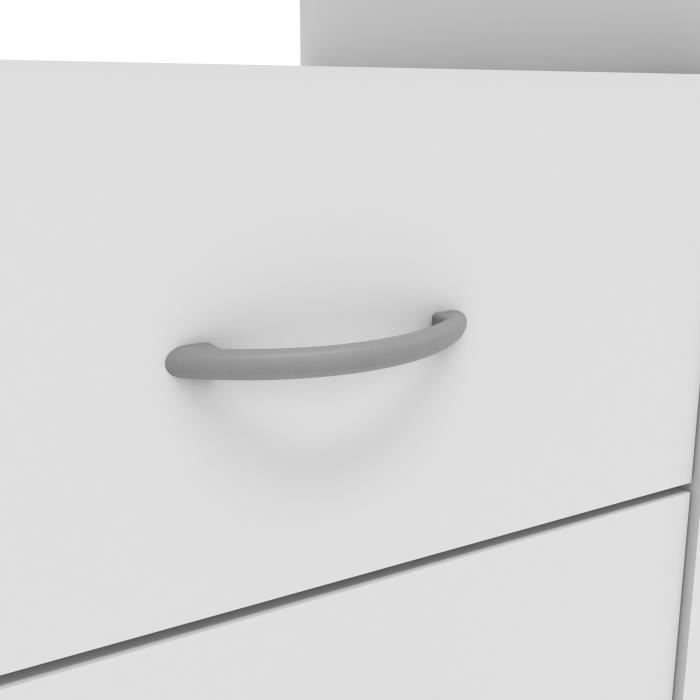 Escritorio de estilo contemporáneo en blanco perla - DEMEYERE - ARISTOTLE - 123 cm - 3 cajones