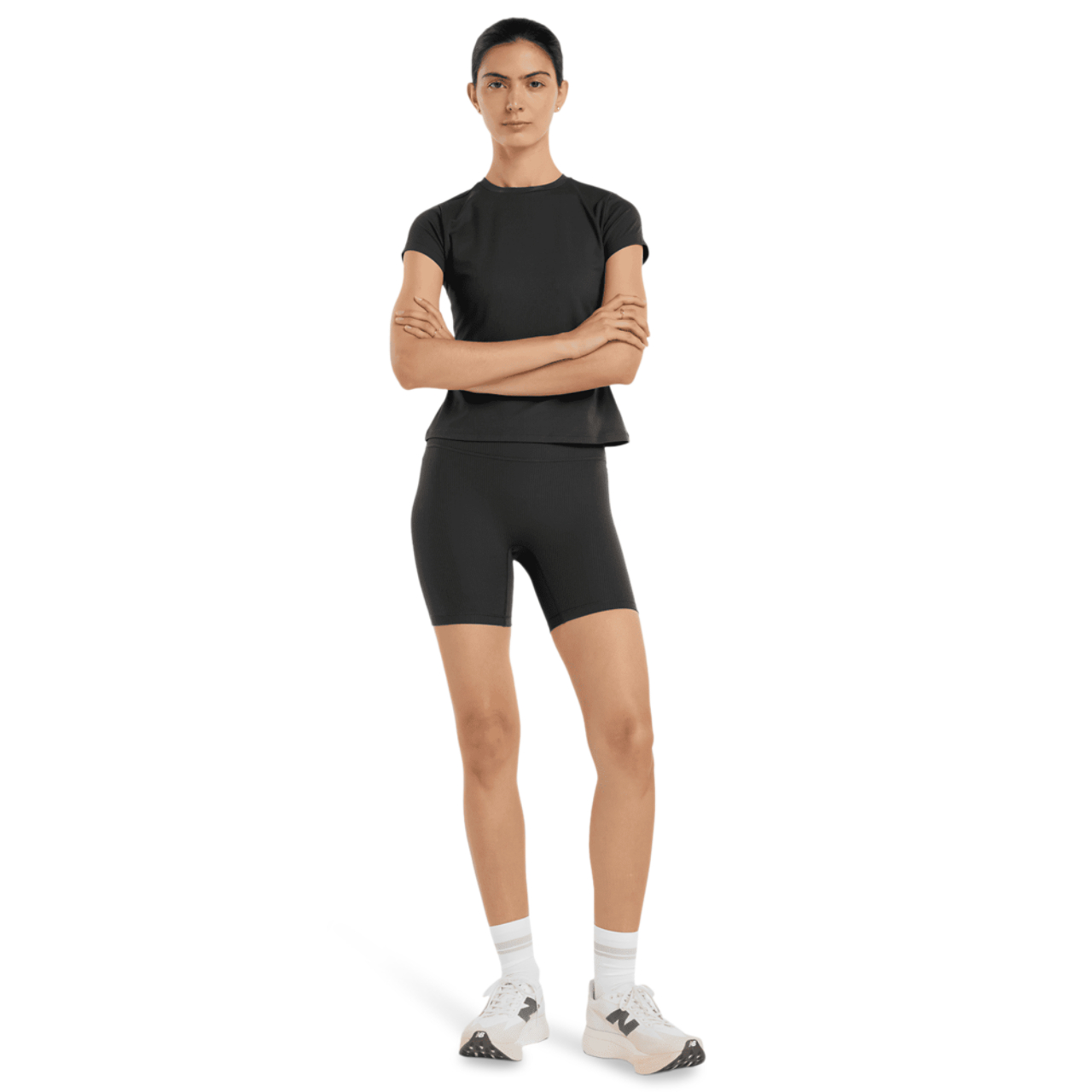 New Balance Ribbede Shorts med høj talje