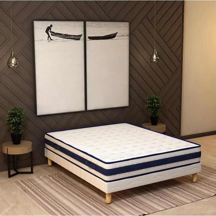 Conjunto Blue Memory: Base de cama + colchón 160x200 cm – Altura 22 cm