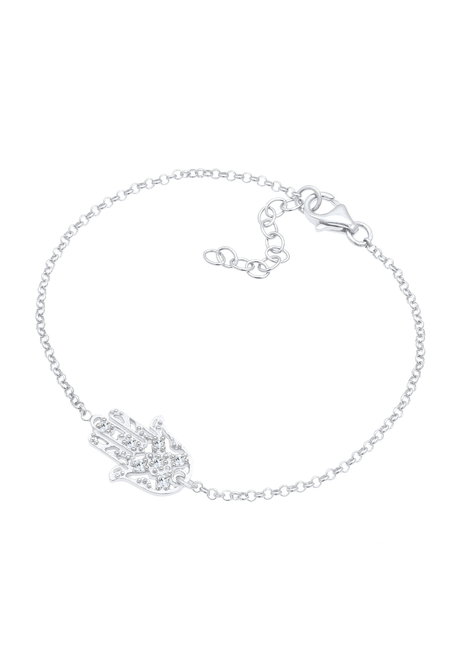Elli Femmes Hamsa main Fatima Spiritual avec cristaux en argent sterling 925