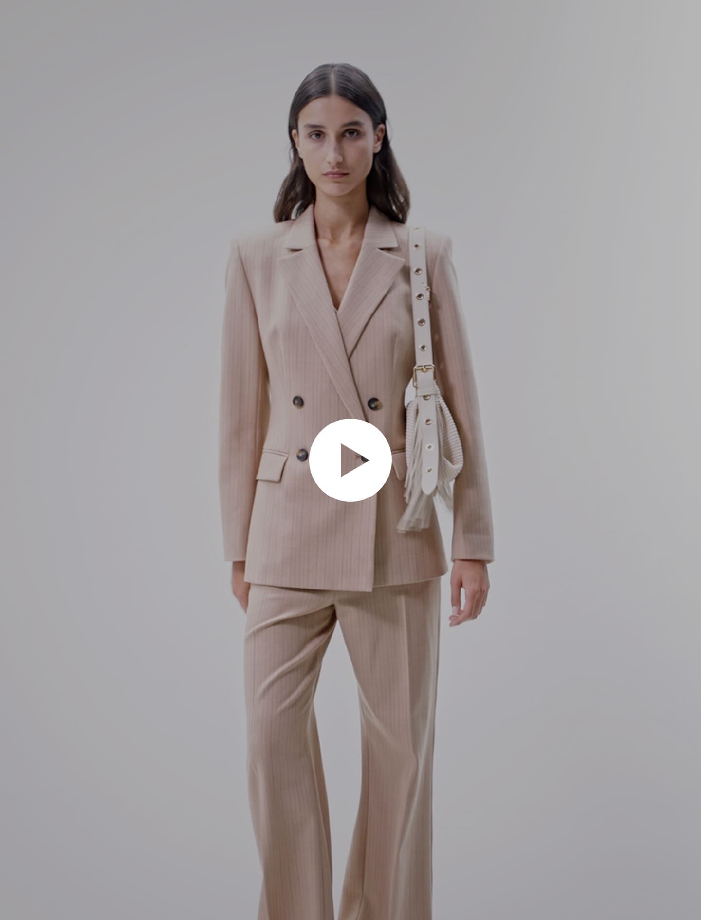 Gestreept colbert - Beige