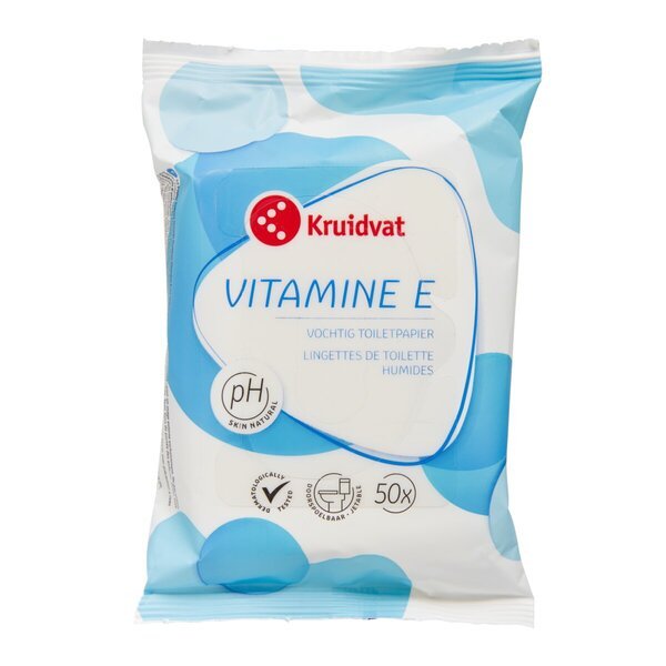 Kruidvat E vitamīna mitrais tualetes papīrs<br>50 gab.