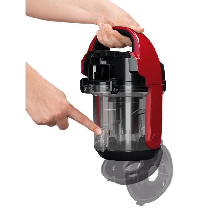 Aspiradora sin bolsa BOSCH BGC05AAA2 Cleann'n, roja - 78 dB - 28 kWh/año - (h)epa - Cable de 9 m - Capacidad de 1,5 L - Cepillo universal - Cepillo para parquet