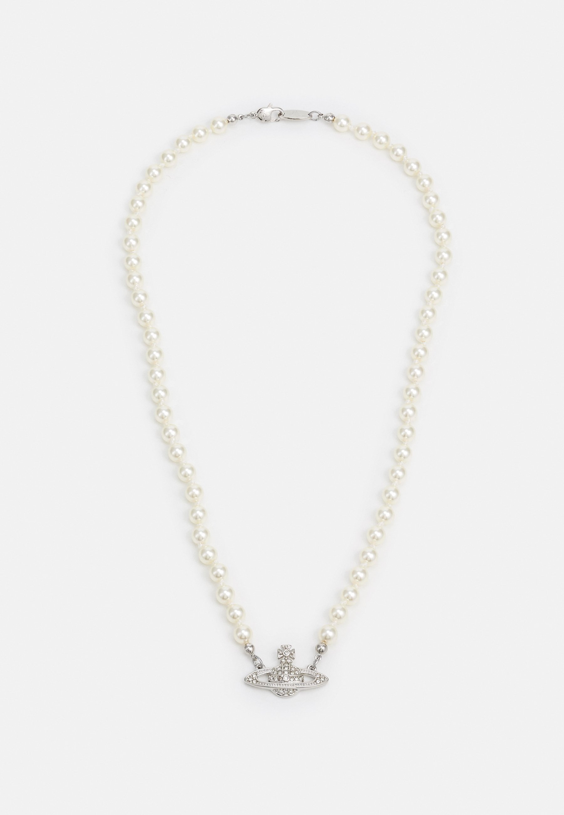 Vivienne Westwood MINI BAS RELIEF UNISEX - Halsketting - crème/zilverkleurig