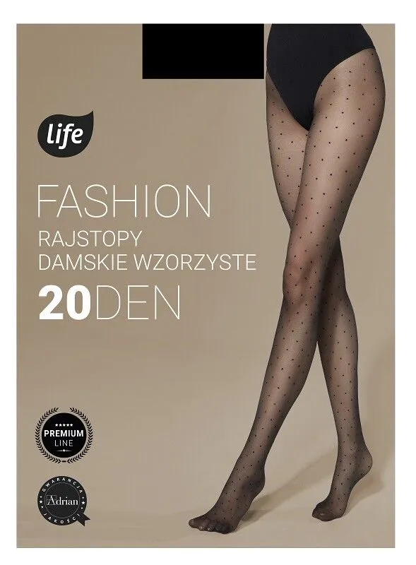 Life Rajstopy damskie Wzór Kropeczki 20 Den Rozm.2 Nero