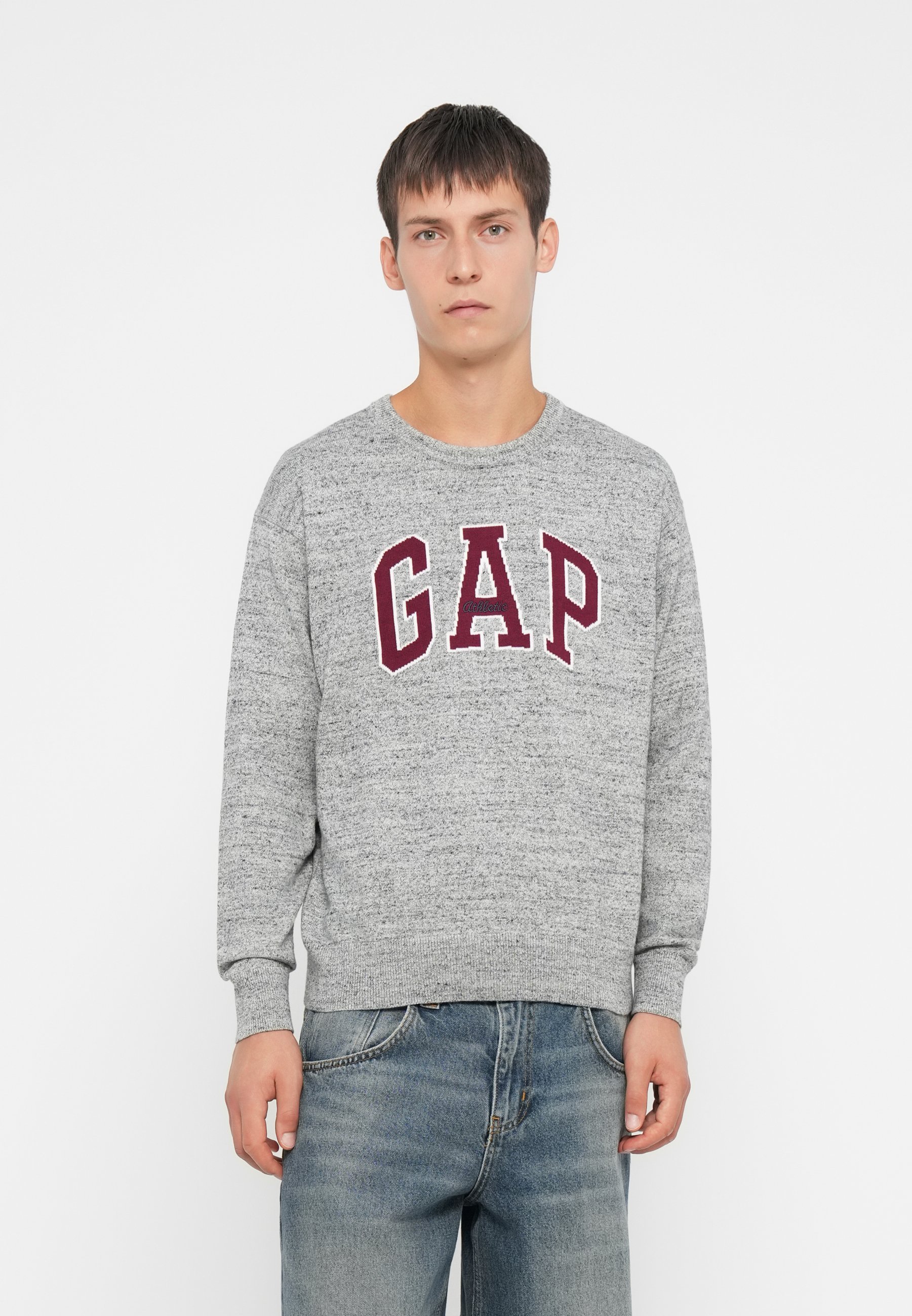 GAP ATHLETIC INTARSIA CREW - Trui - grijs gemêleerd