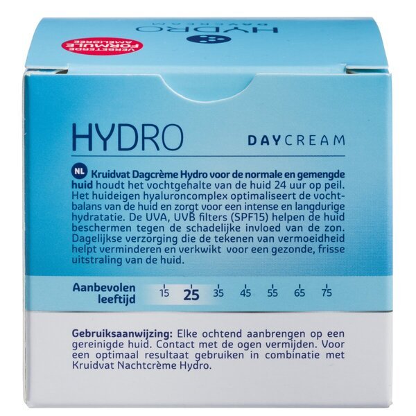 Kruidvat Hydrate Hyaluron Dnevna krema SPF15 50ml - Normalna i mješovita koža