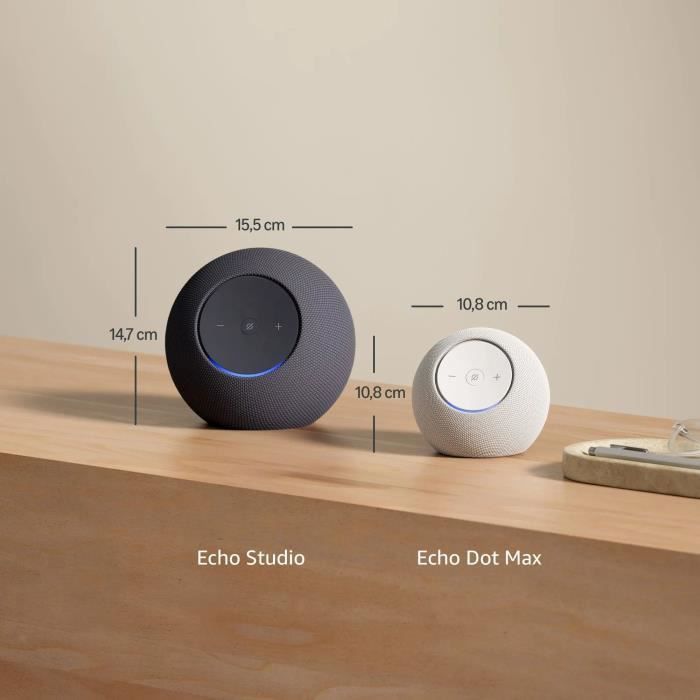 Altavoz inteligente - AMAZON - Echo Dot Max - 1 tweeter + 1 subwoofer - Wi-Fi - Blanco glaciar
