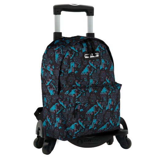  Mochila Escolar Minecraft Greeny Aanpasbaar + Carro Toybags 4 Ruedas 360º
