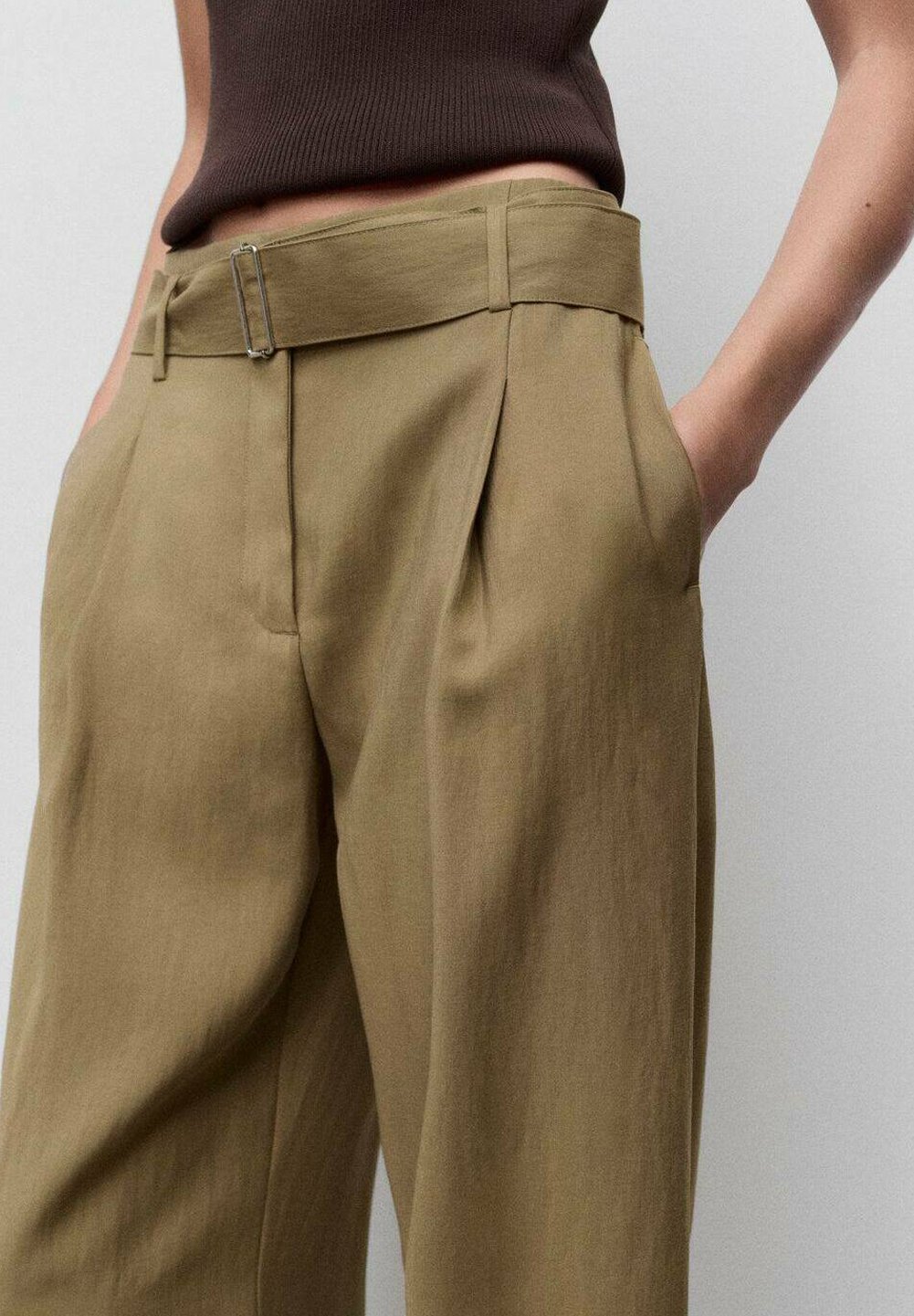 Mango Broek - olijfgroen