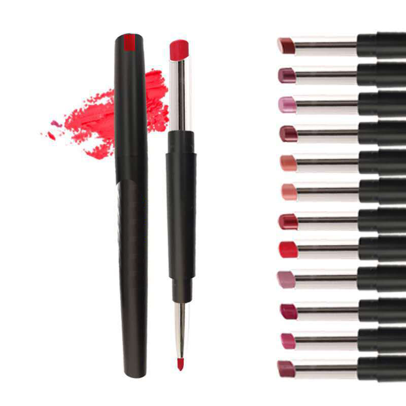 Rouge à lèvres mat effet maquillage élégant pour femme, avec logo privé, longue tenue et longue durée. Teinte rouge sexy.