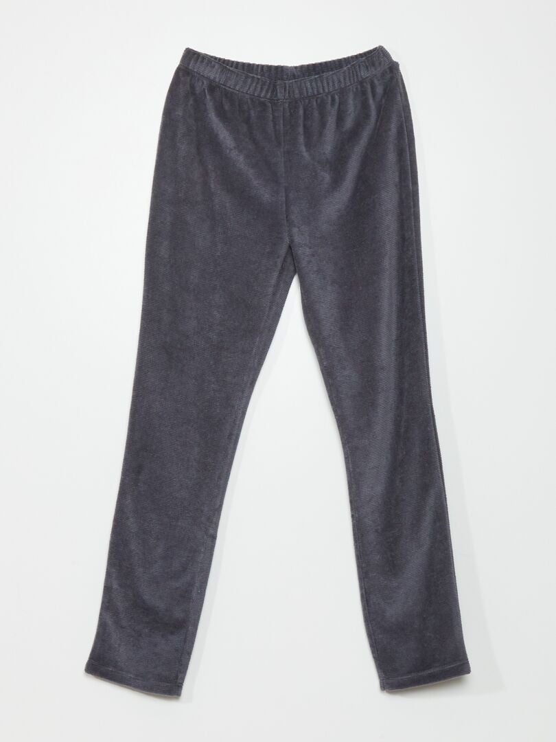 Lange fluwelen pyjama - 2-delig - WIT