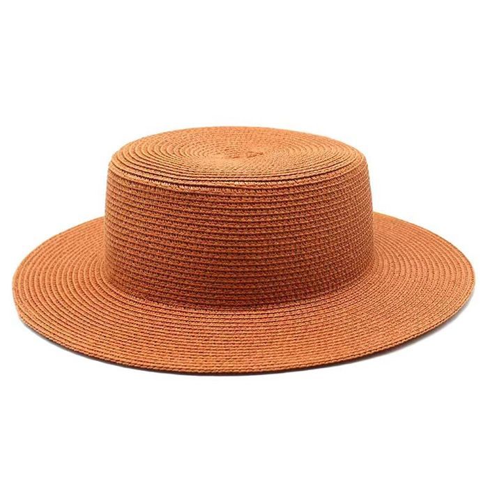 FUNMOON Sombrero de niña estilo retro francés Hepburn, sombrero romántico para el sol, sombrilla de paja para la playa y vacaciones -399012