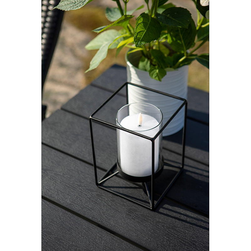 Hjem Lysestake 13x18 cm metall/glass