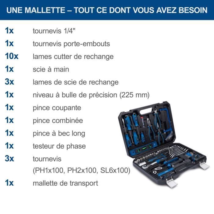 MALLETTE À OUTILS COMPLETE DE 97 PIÈCES  WZK120 chrome vanadium- SCHEPPACH