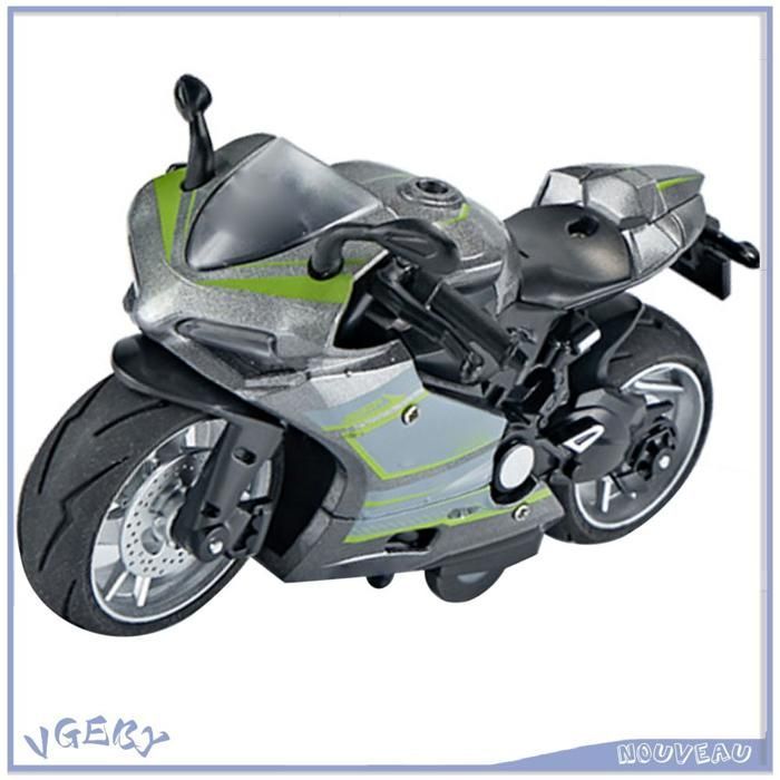 VGEBY Leksaksmotorcykelmodell, Skala 1:14 Legering Plast Dragbar Leksaksmotorcykel med Ljud och Leksaker, Röd och Silver