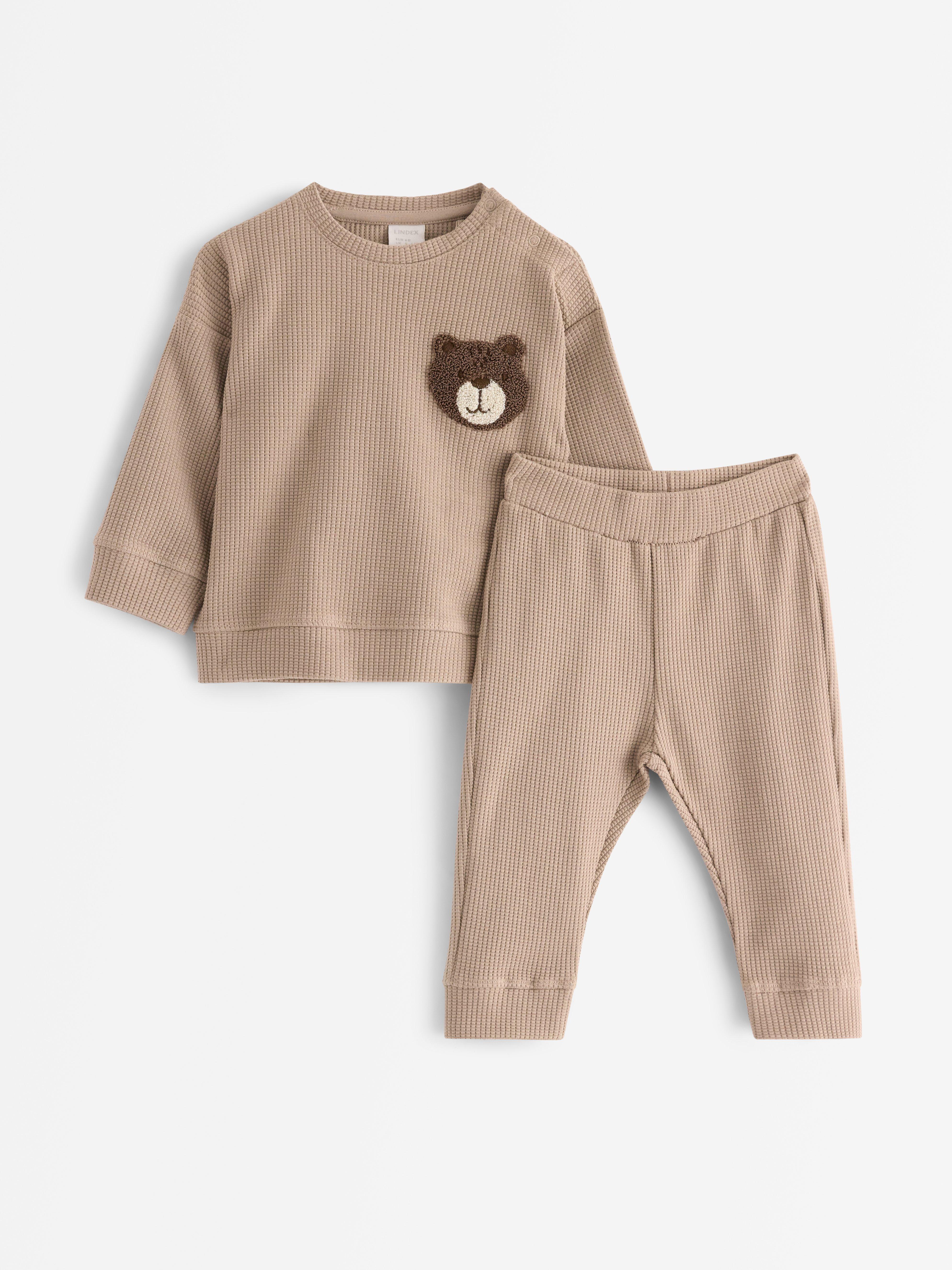 Set - pulover și pantaloni de trening Dusty Beige