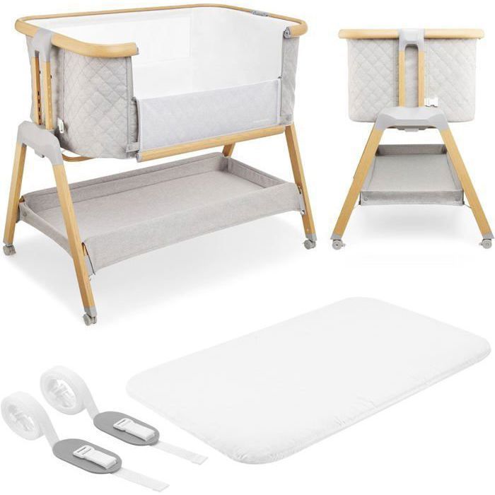 Moby-System Lit Bébé Cododo Dreemy 3 in 1, 9 kg max, Lit Parapluie 7 Niveaux Réglable En Hauteur, 4 Roulettes, Côté Latéral