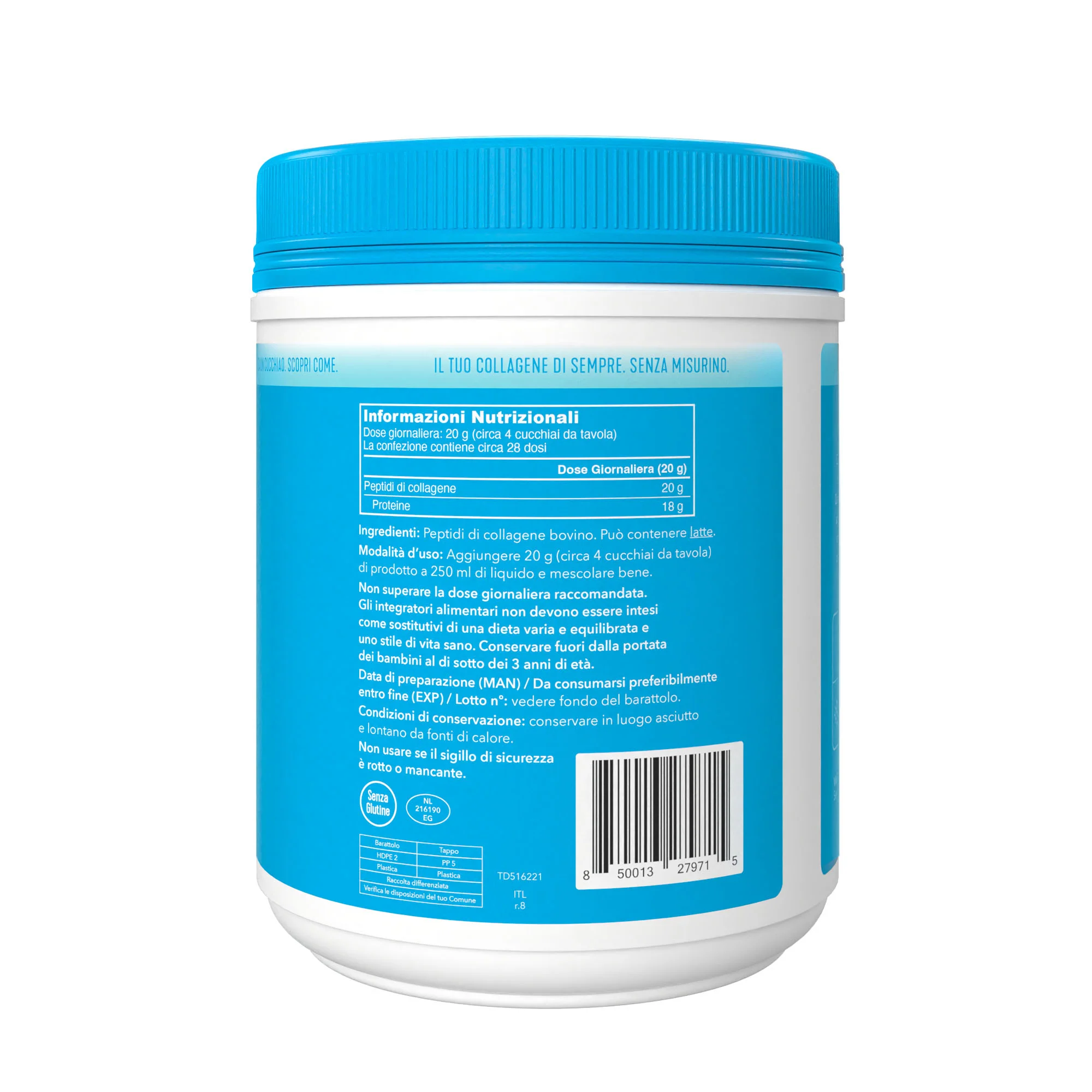 Integratori Alimentari Collagen Peptides - Integratore Corpo e Detox, Integratore Unghie e Capelli, Integratore Viso