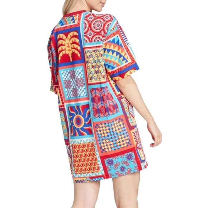 Vestido azul/rojo de mujer Adidas Farm